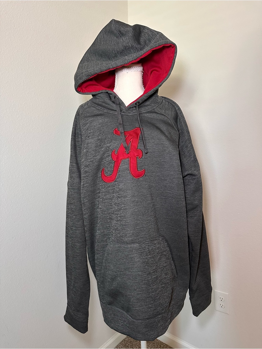 Colosseum Gray Hoodie with Red 'A' Chest Logo